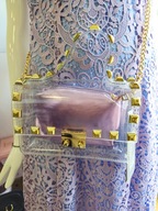 Torebka wizytowa fiolet, złoto, stylizowana !!!