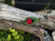 Broszka z filcu rękodzieło broszka filcowana ręcznie biedronka