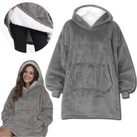 KOCOBLUZA Z KAPTUREM OVERSIZE MIĘKKA DŁUGA BLUZA KOC SZLAFROK UNIWERSALNA