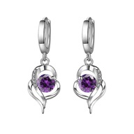 Kolczyki FF04 wiszące krótkie cyrkonie pr. sr. 925