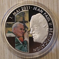 JAN PAWEŁ II 1. MAJ 2011 BEATYFIKACJA - 100 FRANKÓW 2011 BENIN, KOLOR