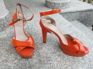 VENEZIA nr 40 włoskie sandały na platformie skóra