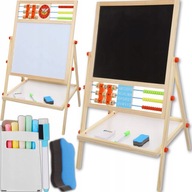 WIELOFUNKCYJNA DWUSTRONNA TABLICA 8w1 KREDOWA MAGNETYCZNA PISAK GĄBKA KREDY