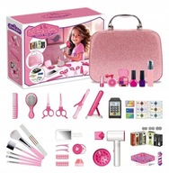 KUFEREK FRYZJERSKI ZESTAW BARBER KOSMETYCZKA SUSZARKA KOSMETYKI