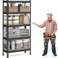 REGAŁ MAGAZYNOWY METALOWY PÓŁKI 875KG PIONOWY DO GARAŻU PIWNIC 150x75x30cm