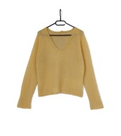 Sweter Mgiełka Dwustronny Moher Ażurowy Miodowy |R. L