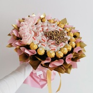 BUKIET JADALNY FERRERO I RAFAELLO DZIEŃ BABCI I DZIADKA URODZINY DZIEŃ MAMY