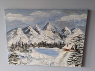 Obraz ręcznie malowany - Zima