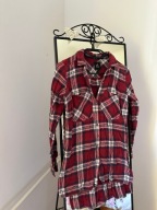 Czerwona koszula w kratkę kratę tunika Reserved 34