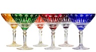 Kolorowe KRYSZTAŁOWE Kieliszki do Wina Martini Ręcznie Szlifowane Polskie