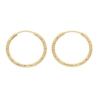 84164 KOLCZYKI 18K POZŁACANE 25/2 MM koła z nacięciami