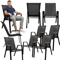 ZESTAW 4 KRZESEŁ OGRODOWYCH POLA CZARNE-NOWOCZESNE KRZESŁA NA TARAS, BALKON