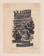 Jan Stańda exlibris Mariana Żelaski Kraków ekslibris sygnowany 1957 r.