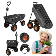 WÓZEK TACZKA 75L KÓŁKA SKRĘTNE DUŻA POJEMNOŚĆ SOLIDNIE WYKONANY NA LATA