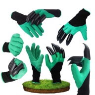 RĘKAWICE ROBOCZE WODOODPORNE GUMOWE OGRODOWE Z PAZURKAMI KOMPLET RĘKAWICZKI