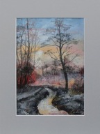 Pastel pt. Leśny strumyk o poranku