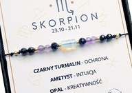 Bransoletka Znak Zodiaku SKORPION Ochrona Kamienie naturalne zodiak Prezent