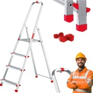 Drabina Aluminiowa Składana 4 Stopniowa Hak Stopki GRATIS 125 KG