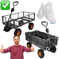 WÓZEK OGRODOWY TRANSPORTOWY PRZYCZEPKA TACZKA KOŁA PLANDEKA DO 400KG 100L