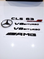 MERCEDES CLS 63 AMG KOMPLET EMBLEMATÓW CZARNY POŁYSK