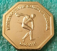 MEDAL PAMIĄTKOWY Z OKAZJI 100-LAT NOWOŻYT. IGRZYSK OLIMPIJSKICH 1896-1996