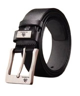 Pasek do spodni klasyczny 115cm czarny z metalową klamrą