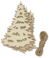 ZAWIESZKI ŚWIĄTECZNE SKLEJKA 12CM 8SZT + SZNUREK JUTOWY DIY