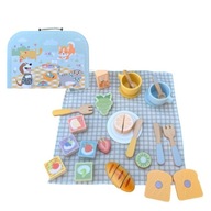 DREWNIANY ZESTAW PIKNIKOWY ŚNIADANIOWY AKCESORIA DO KROJENA RZEP TOOKY TOY