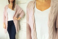 SWETER KARDIGAN NARZUTKA RÓŻOWA H&M r.S 36