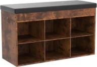 HOOBRO Ławka na Buty Tapicerowana Szafka Vintage Półki Przechowywanie