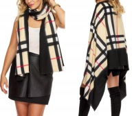 SZAL WŁOSKI ITALY SZALIK WEŁNA KRATA ANGIELSKA SZKOCKA NOWY 2025