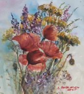 Kwiaty Akwarela Sabina Salamon 28x26