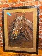 Obraz, głowa konia, 2003, akwarela na kartonie