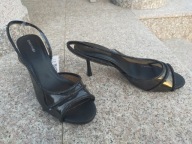 JENNY FAIRY nr 41 czarne przezroczyste sandały na szpilce nowe