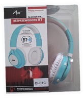 Słuchawki bezprzewodowe nauszne biało-turkusowe