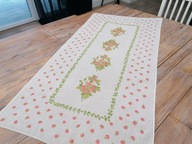 LNIANY NATURALNY OBRUS SERWETA BIEŻNIK MALINY 64 x 128