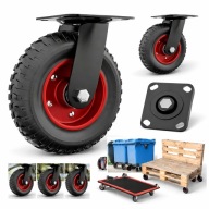KÓŁKO OBROTOWE DO WÓZKA 200 mm DO 235 KG KOŁO JEZDNE GUMOWE SKRĘTNE 235KG