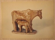 CERAMIKA Z IŁŻY - Krowa z cielęciem, wykonał Wincenty Kitowski CZYSTA, 1972