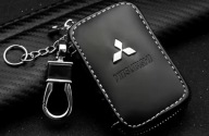 MITSUBISHI BRELOK ETUI NA KLUCZYKI SKÓRA NOWOCZESNY DESIGN CZARNY