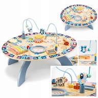 Stolik edukacyjny Mamabrum drewniany muzyczny interaktywny sensoryczny 7w1