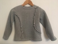 BLUZA / DZIEWCZĘCA / SZARA / Z FALBANKĄ