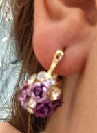 KOLCZYKI KWIATY KWIATAMI KWIATKI prezent BOHO RÓŻE oplotki DIAMENTY vintage