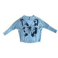 Bluzka damska szara z nadrukiem motyla z długim rękawem 32 34 Rainbow