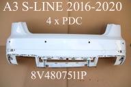 Zderzak tylny tył Audi A3 S-LINE 2016-2020 8V4807511P 8V4 8V 4xPDC biały