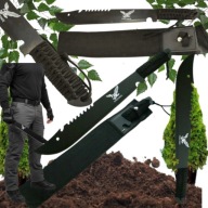 Potężna maczeta BLACK 50 cm z pokrowcem – stal nierdzewna, profil bowie