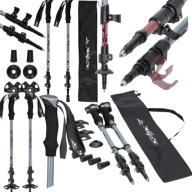 Kij trekkingowy do nordic walking regulowany 61-135 cm szary zestaw 2 szt.