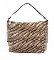 Joop! Jeans duża torba shopper A4 brązowa eko skóra z paskiem