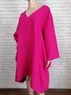 Miss Sugar różowa sukienka 100% len roz. U