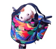 Koszyk na rower RÓŻE Fotelik kosz rowerowy dla psa + Uchwyt PINO