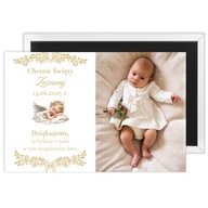 PAMIĄTKA CHRZTU ŚWIĘTEGO magnes ze zdjęciem „Śpiący Aniołek” + OPAKOWANIE